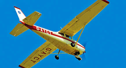 Light aircraft plane in the sky