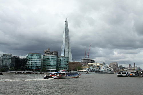 The Shard in London from the River Thames