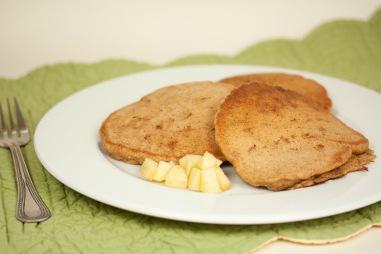 spiced apple vegan pancakes