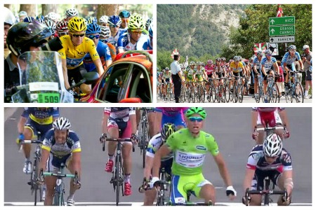 Different stages of the Tour de France