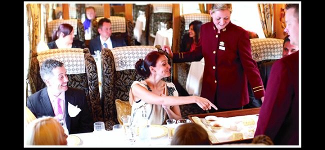 Dining aboard the Orient Express