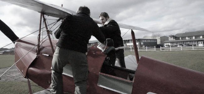 Perfect conditions for flying a Tiger Moth at Wiltshire's Old Sarum Airfield