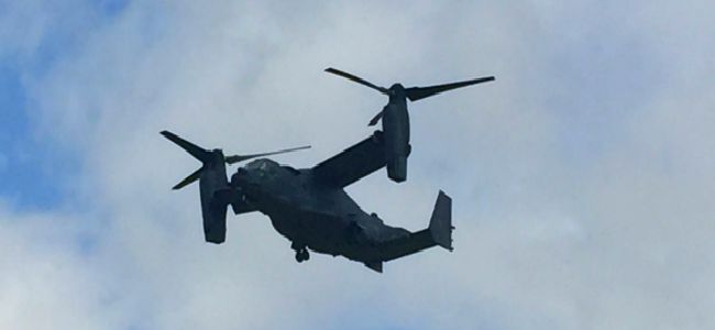When we were enjoying our lunch at the burger van (after taking on a jaw-dropping natural off road driving course), we spotted this aerial beast. It was most likely taking part in a secret military training drill.