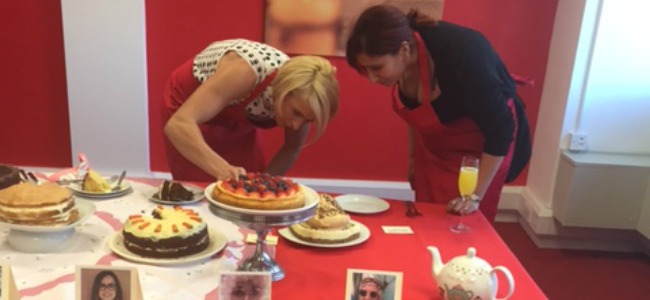 Joshna and Ugne Judging during the Red Letter Day Bake Off
