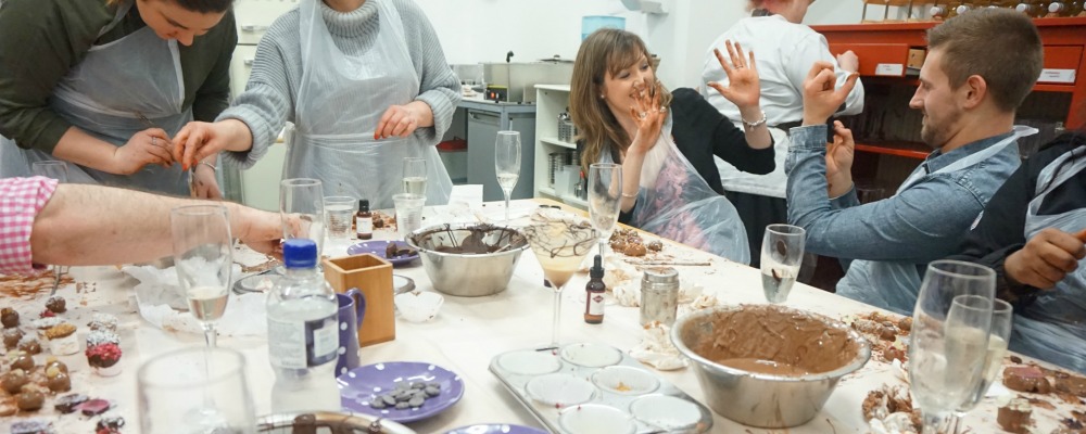 Luxury chocolate making is a messy affair!